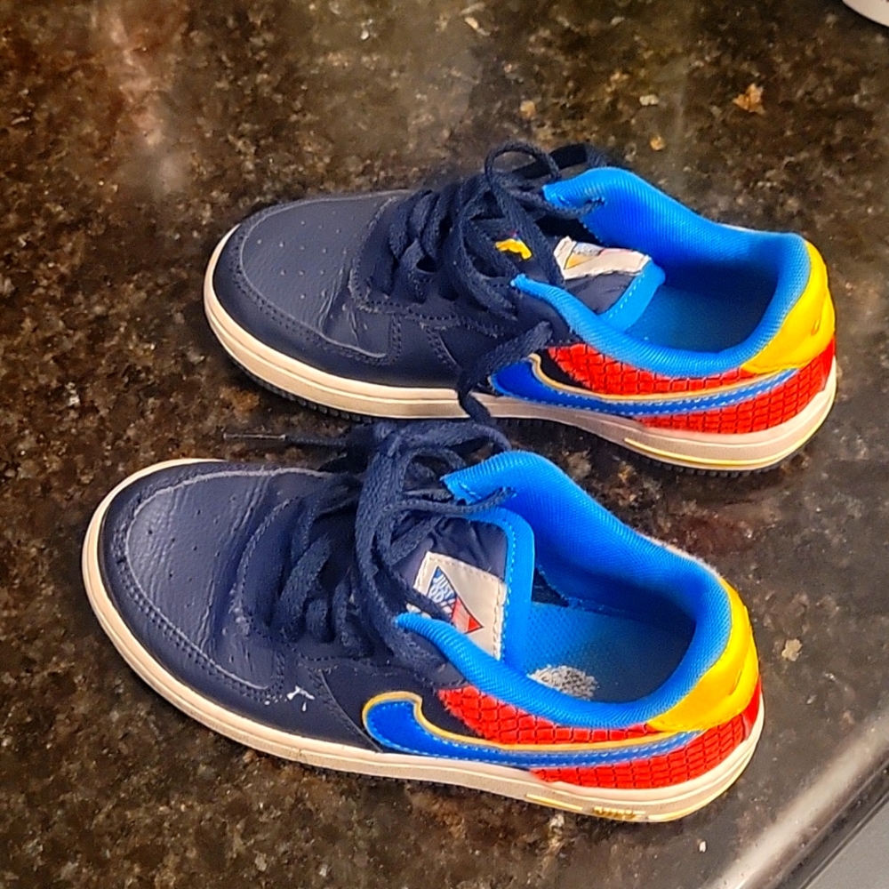 Nike Air Force 1s Navy Blue Red Boys size 12c